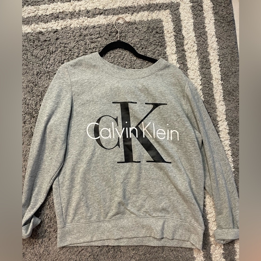 gray calvin klein crew neck